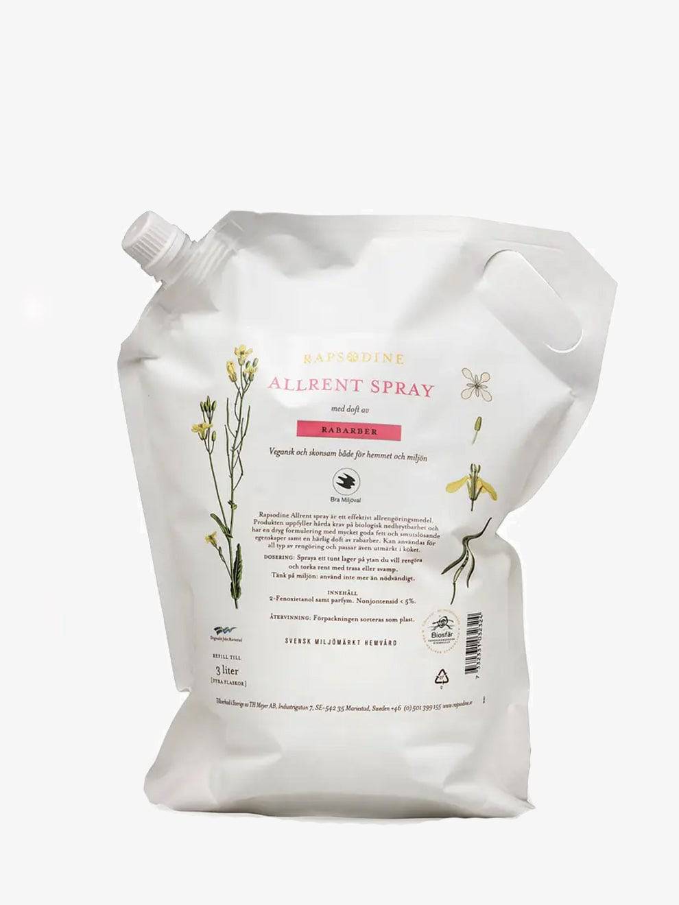 Allrent spray - Doft av rabarber - Refill 3 liter - 11hektar