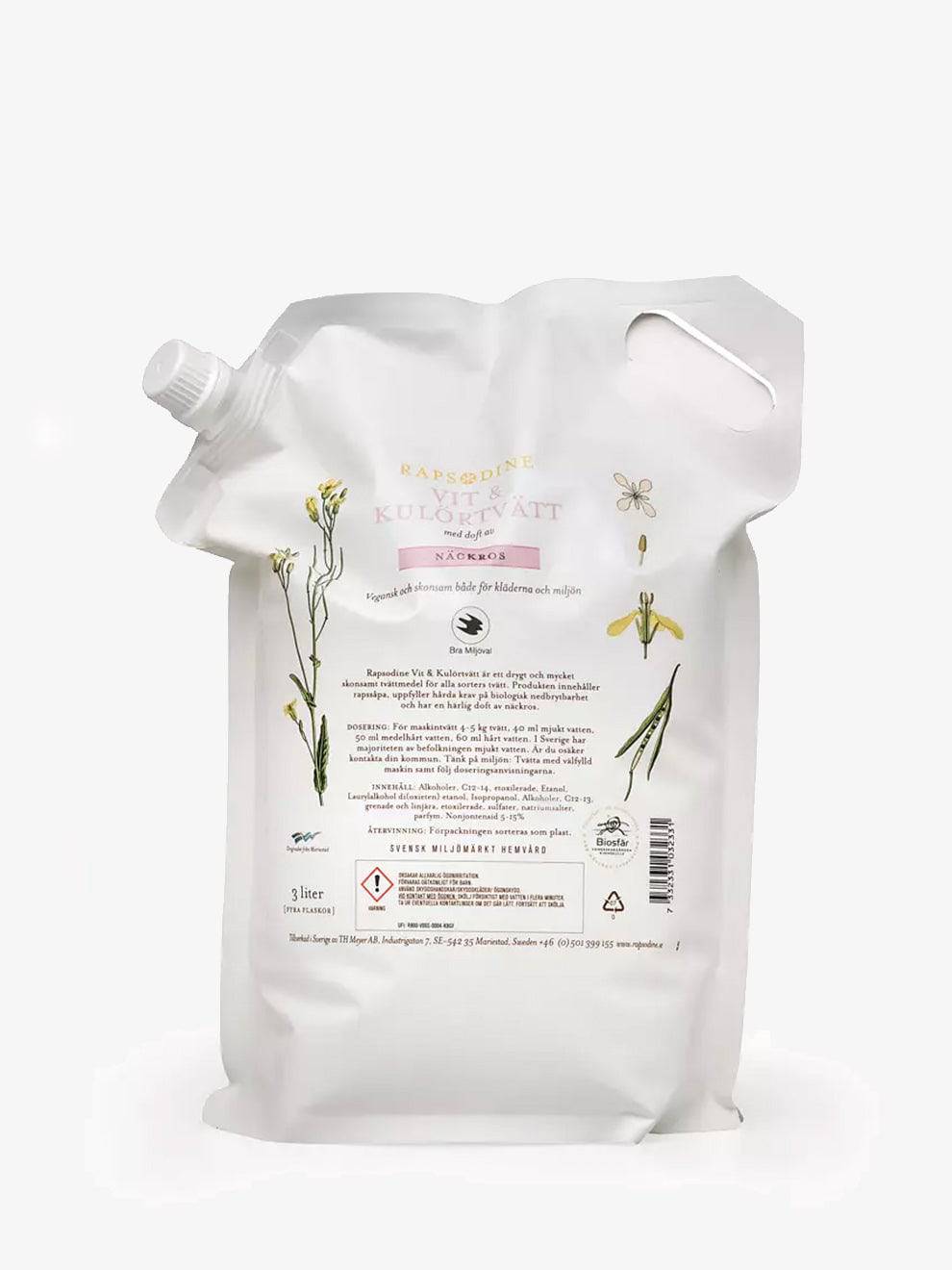 Tvättmedel - Vit & Kulör - Näckros - Refill 3 liter - 11hektar