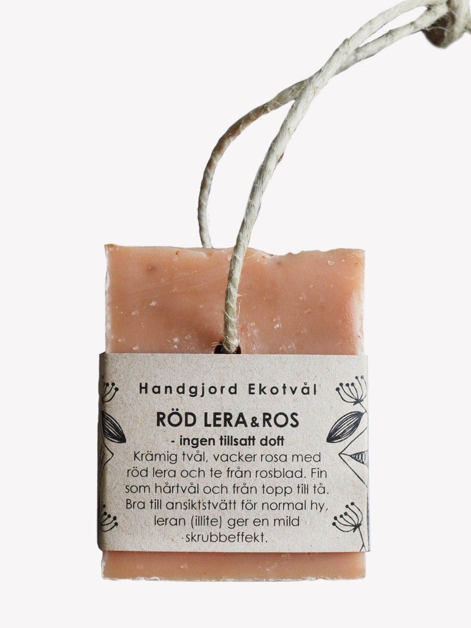 Ekotvål - Röd lera & Ros - För torr/bland hud & hår - 11hektar